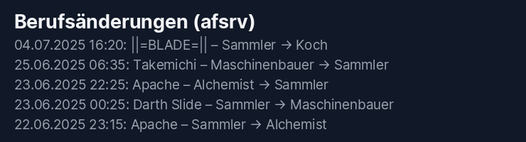 Berufsänderungen afsrv